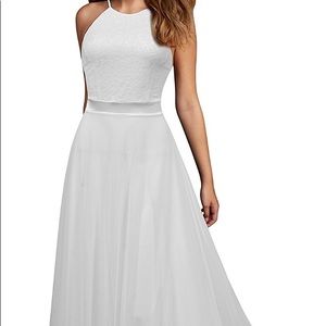 White lace evening gown NWT